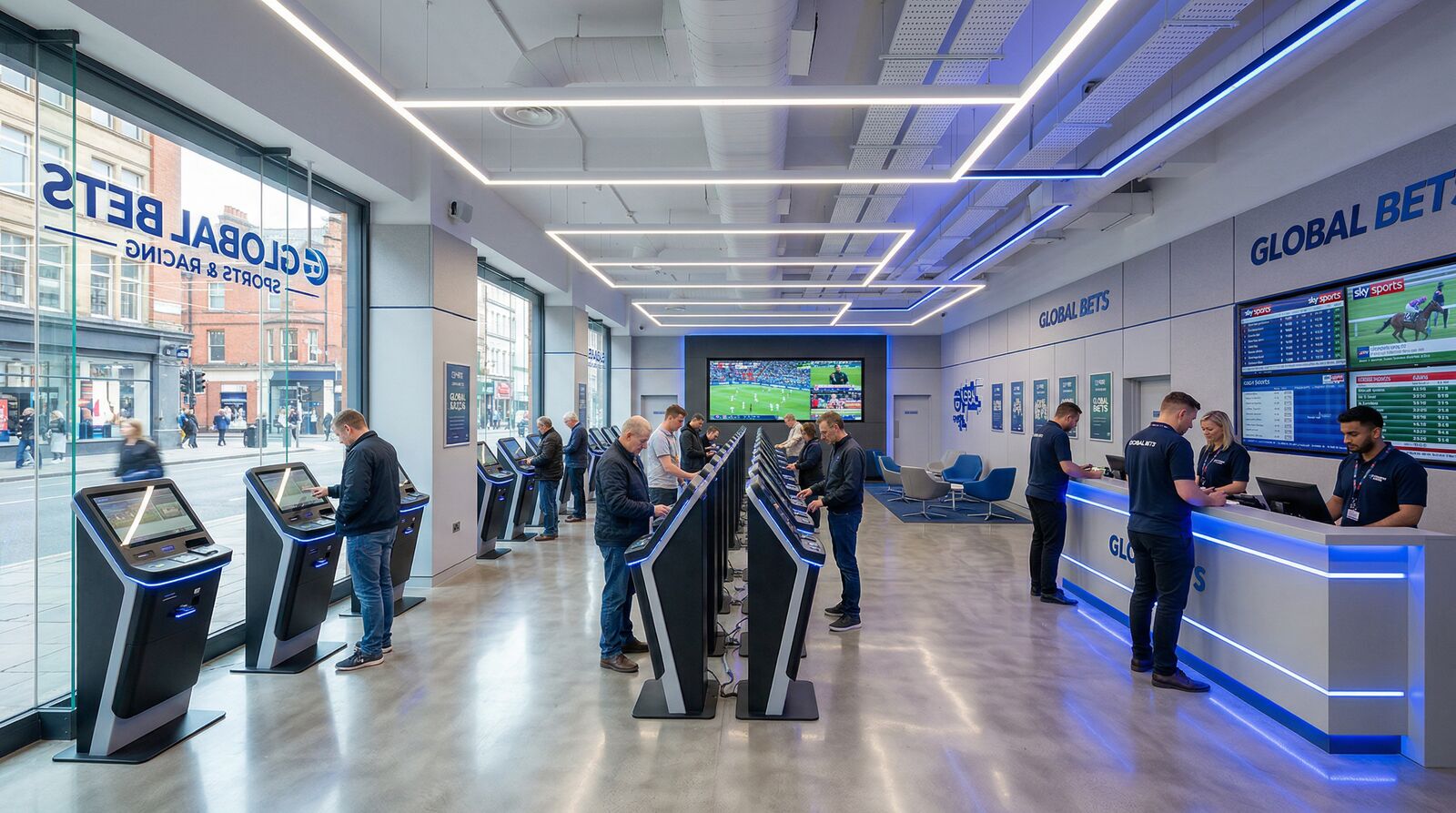 SoftLoop retail betting terminal deployed in a modern betting shop